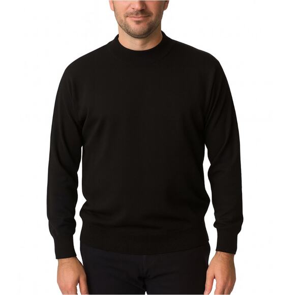 Ponte Vecchio sweater Made in Italy 100% Merino wool black crew neck SZ LG - Picture 1 of 9